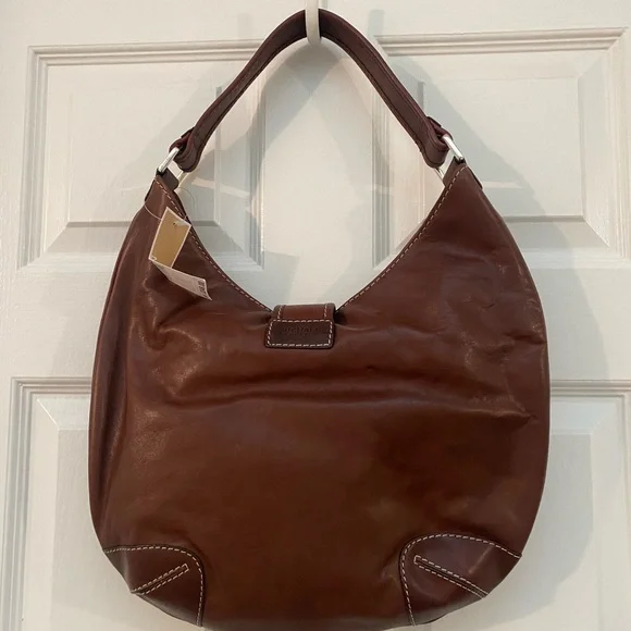 Michael Kors Vintage Hutton Large Hobo Bag in Chocolate Brown Leather NWT - Picture 5 of 9